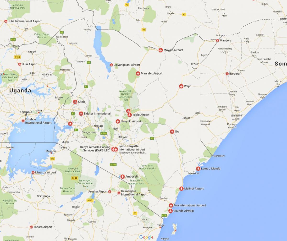 mappa di aeroporti Kenya