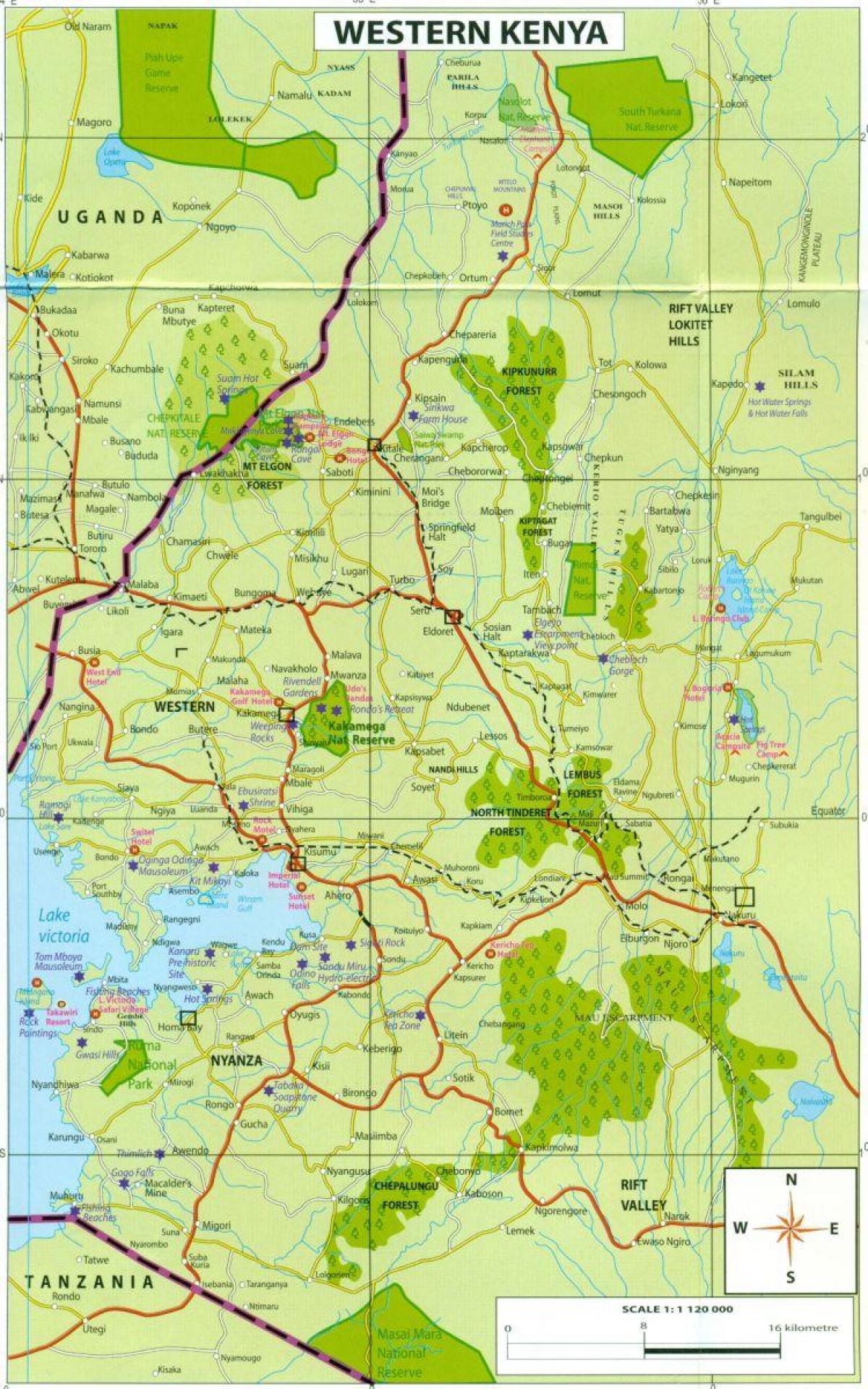 provincia occidentale del Kenya mappa