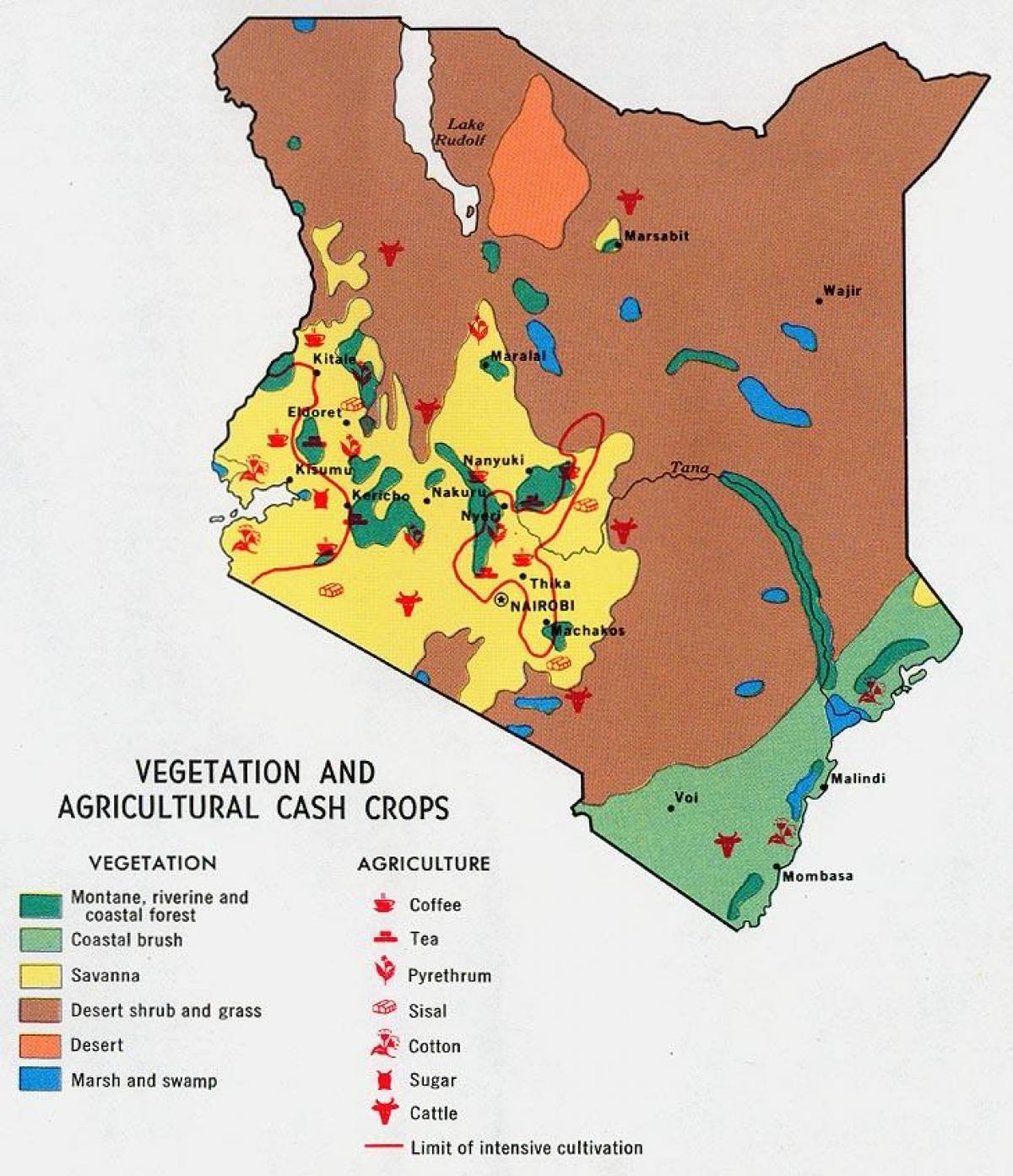 mappa del Kenya risorse naturali