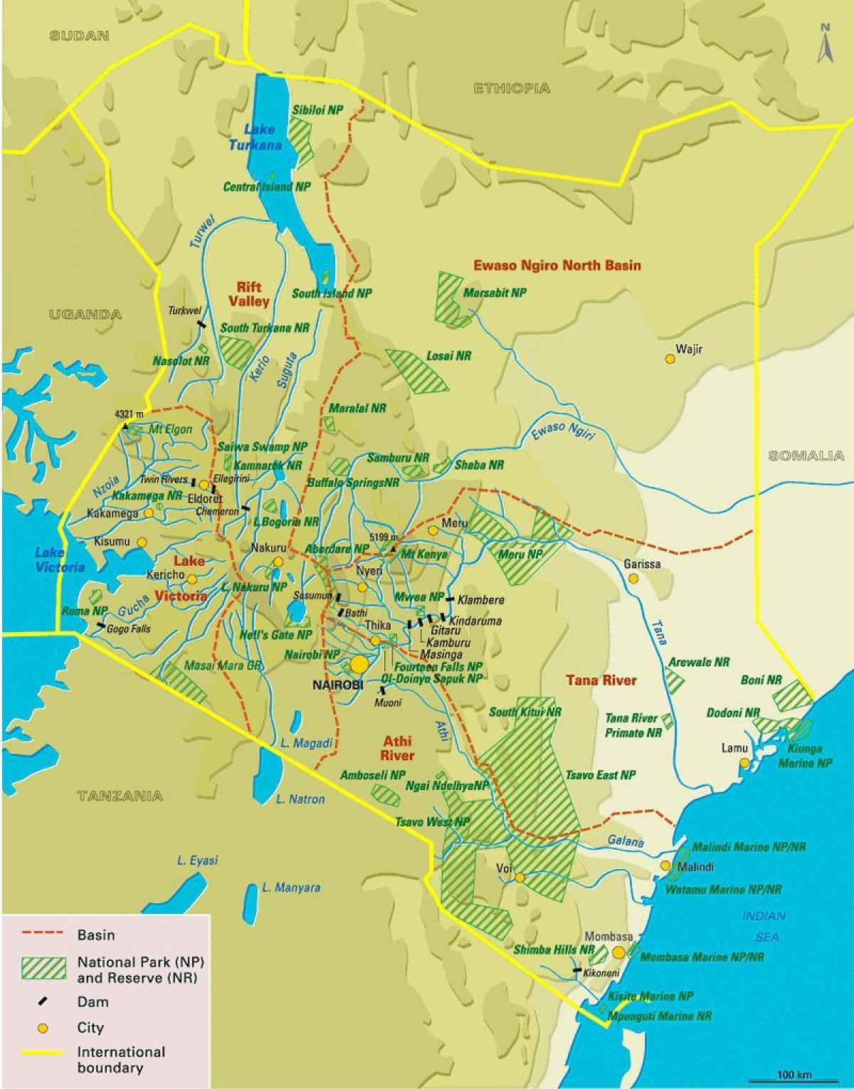 mappa del Kenya vegetazione