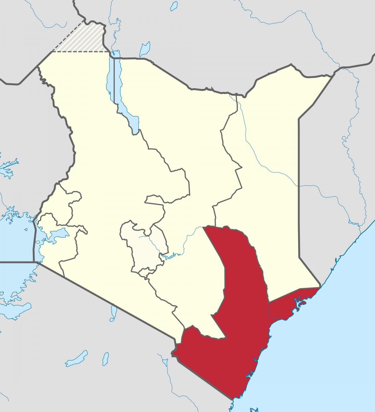 mappa di provincia coast, Kenya