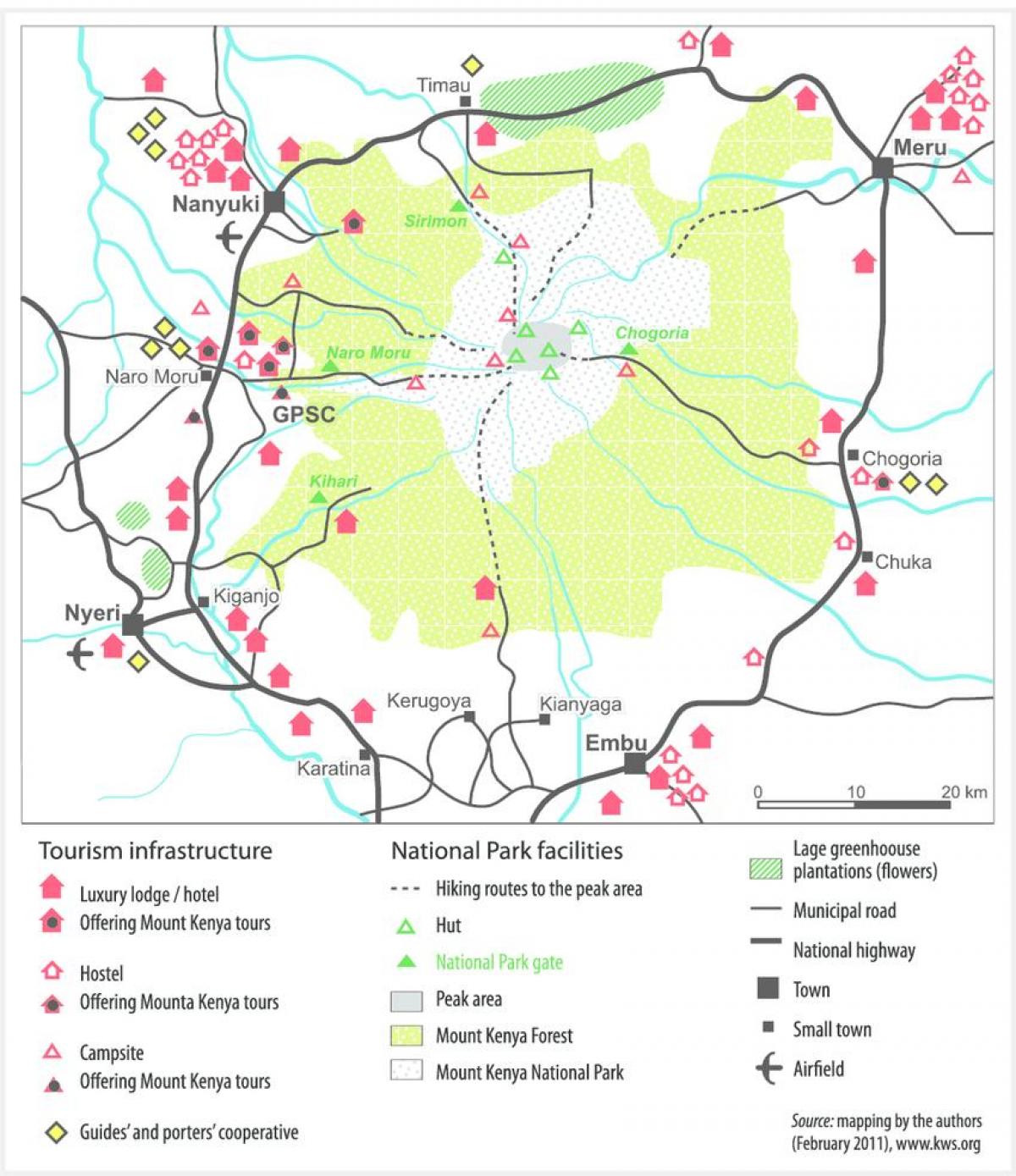 mt Kenya in africa mappa