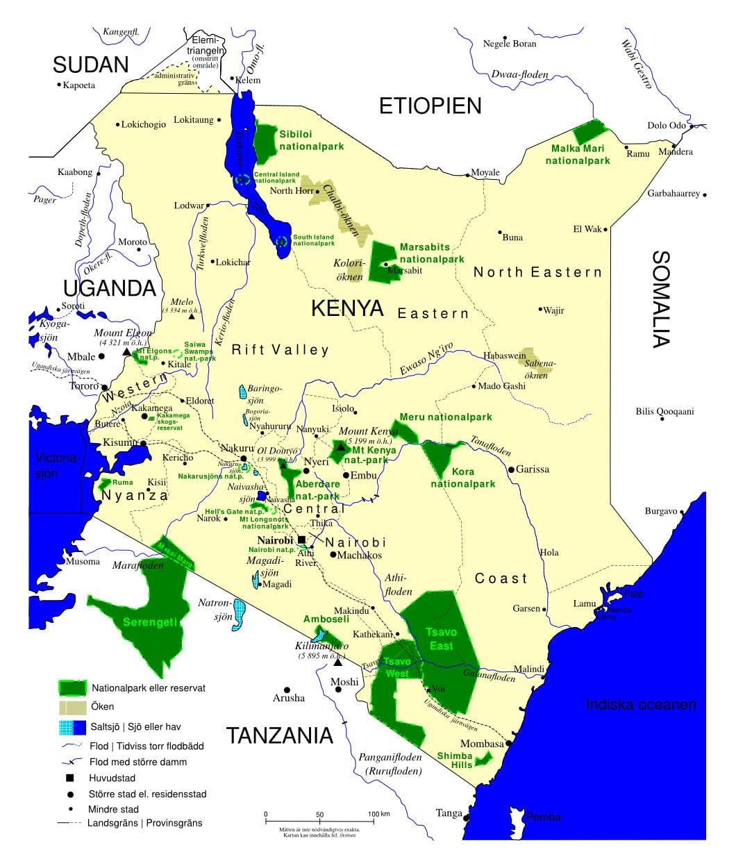 mappa del Kenya uccello