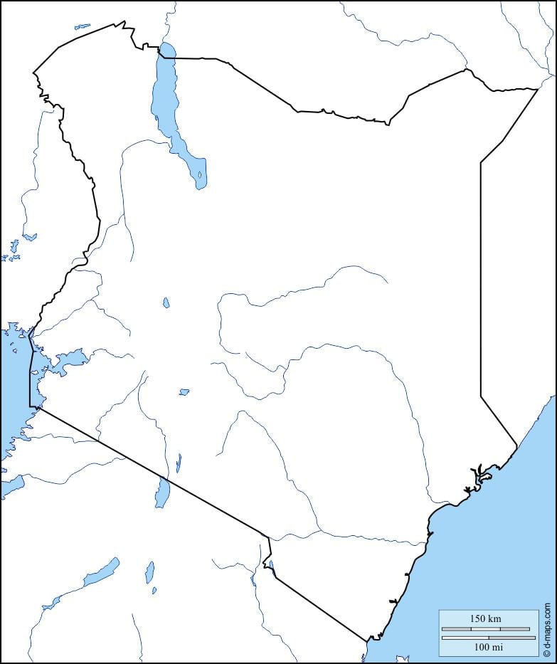 mappa di mappa vuota del Kenya