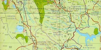 Mappa del Kenya centrale