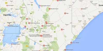 Mappa di aeroporti Kenya