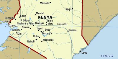 Mappa del Kenya con la città