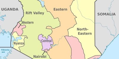 Kenya amministrativo mappa