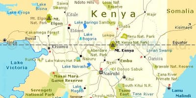 Kenya attrazioni turistiche mappa