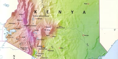 Mappa del Kenya montagne