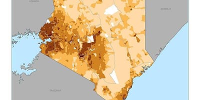 Kenya densità di popolazione mappa