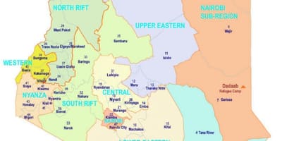 Mappa del Kenya religione