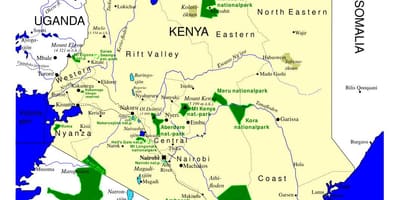 Mappa del Kenya uccello