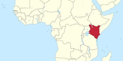 Mappa di africa Kenya evidenziato
