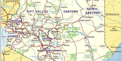 Mappa di internazionale in Kenya
