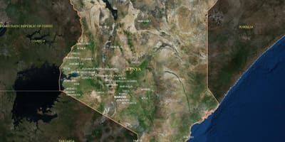 Mappa di mappa satellitare del Kenya