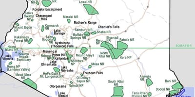 Mappa di safari in Kenya 