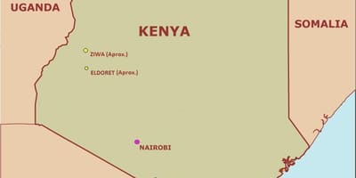 Mappa di semplice mappa del Kenya